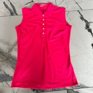 Nike Golf Tour Performance Pink Sleeveless Polo Top Dri-Fit Small